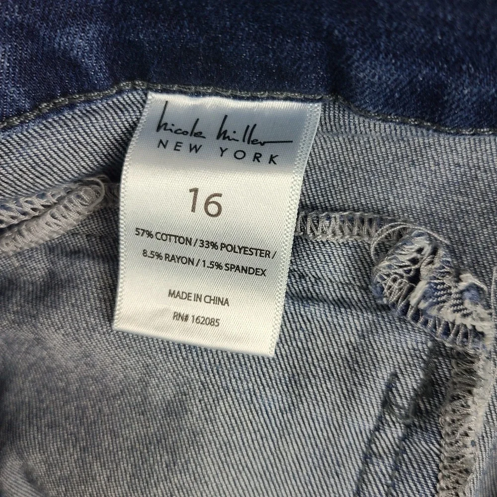 Nicole Miller Jeans Womens 16 Blue SOHO High Rise Skinny Dark Wash Denim